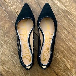 Sam Edelman Rivera Pointed Toe Flats Black Suede